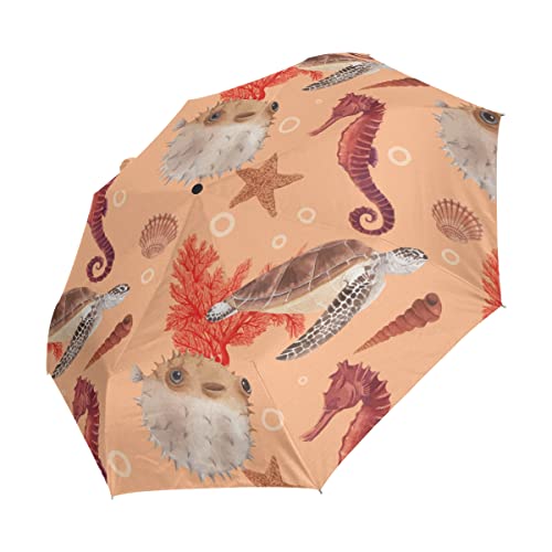 Parapluie pliable automatique océan robuste pour voyages et sorties