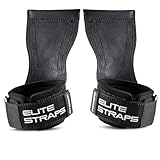 Fitgriff® Zughilfen mit Gummi-Pad für Krafttraining - Bodybuilding, Fitness, Gym - Lifting Straps - für Frauen und Männer (Black, S/M)