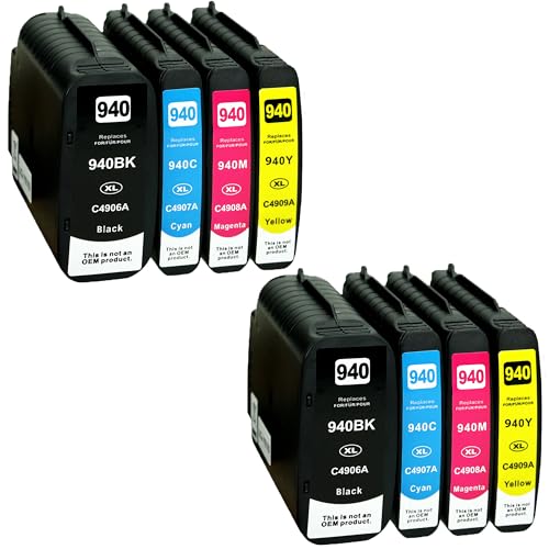 Supply Guy 8 Cartuchos de Tinte Compatible con HP 940XL para HP Officejet Pro 8000 8500 8500A A909A A910A