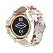YOOSIDE for Fossil Q Venture Watch Band, 18mm Quick Release Leather Watch Band Strap for Fossil Q Venture Gen 3/Gen 4/HR Gen 4,Fossil Women's Gen 4 Sport (Pink-Flower)