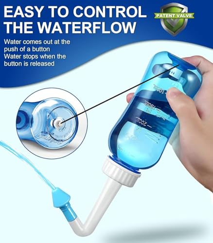 Image of Nasal Saline Jal Neti Pot Sinus Rinse Yoga Bottle System Irrigation 300 ML Control Wash Nose Cleaner Pressure Irrigation for Allergy Relief Cold with 2 nozzles for Adult & Kid BPA Free - 300ml