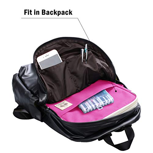 Lazyaunti Zipper Portfolio Organizer A4 Note Pouch-Waterproof Document Bags/Zipper Binder/Paper Case for 12.5" Mac,Tablet,Pens,washi Tape,Journals,Sketch Books(Pink)