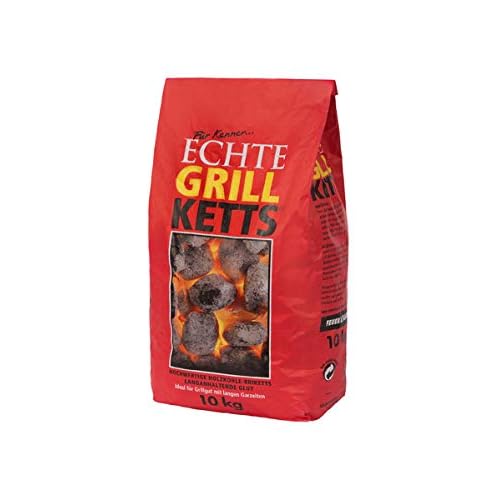Holzkohlewerk Lüneburg Feuer&Flamme 10 kg Premium Holzkohle Grillketts - ideal für Dutch Oven, Smoker und Kugelgrill