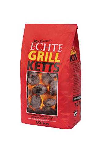 Holzkohlewerk Lüneburg Feuer&Flamme 10 kg Premium Holzkohle Grillketts - ideal für Dutch Oven, Smoker und Kugelgrill