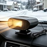 KQWVZ Riscaldatore per Auto, 12V Stufetta Portatile per Auto, Sbrinatore per Auto a 360° con Presa Accendisigari, Riscaldamento rapido, 2 in 1 Riscaldatore per Sbrinamento, per Auto, SUV, Taxi