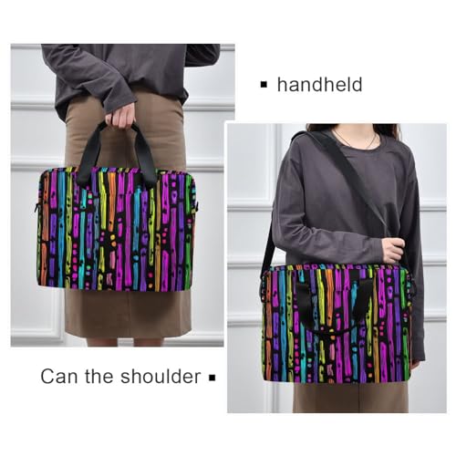 Bolsa para Laptop con Estampado a Rayas Vivid, Multi-bolsillos miniatura 2