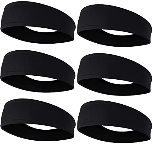 EasYoung 6-Pack Men's Headbands, Sweat Wicking Headband, Non Slip Headbands for Running, Fitness, Hairband for Women & Men
