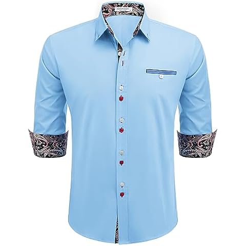 COOFANDY Men's Casual Tailored Fit Dress Shirt Cover