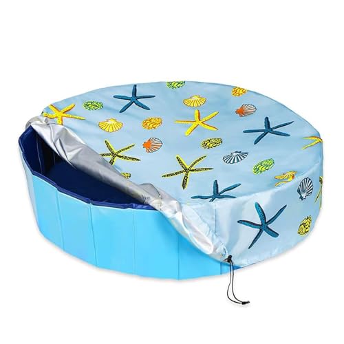 ZAYIUKI Cubierta protectora de tapa de piscina plegable resistente al sol impermeable adecuada para baño al aire libre y natación de perros, diseño ligero