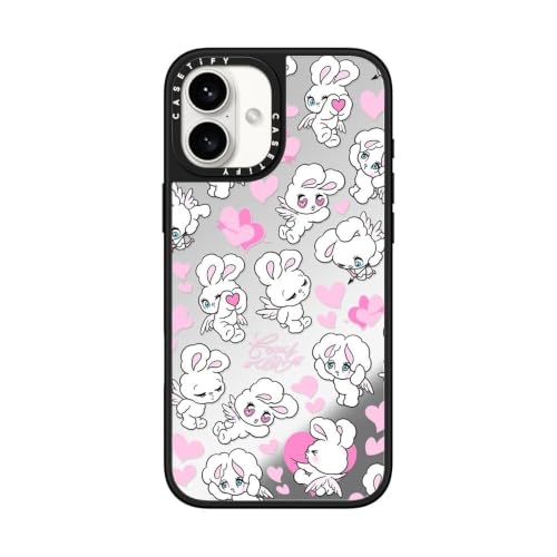 CASETiFY �~���[ iPhone 16 Plus �P�[�X [����(�X�}�z�J�o�[) / MagSafe�Ή�/�w��h�~] - Heavenly Heart Mix - Silver On Black