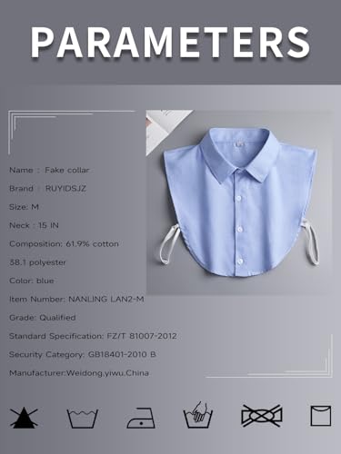 Detachable Collar Cotton White Collar Dickey Halfs Shirt Women Men2