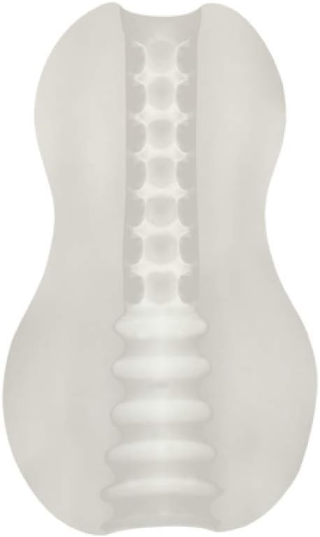 Doc Johnson Mood - Exciter - ULTRASKYN - Dual Texture Stroker - Narrow Side Has Massage Beads, Wide Side Has Thick Ribbing - Discrete - Male Masturbator - Frost