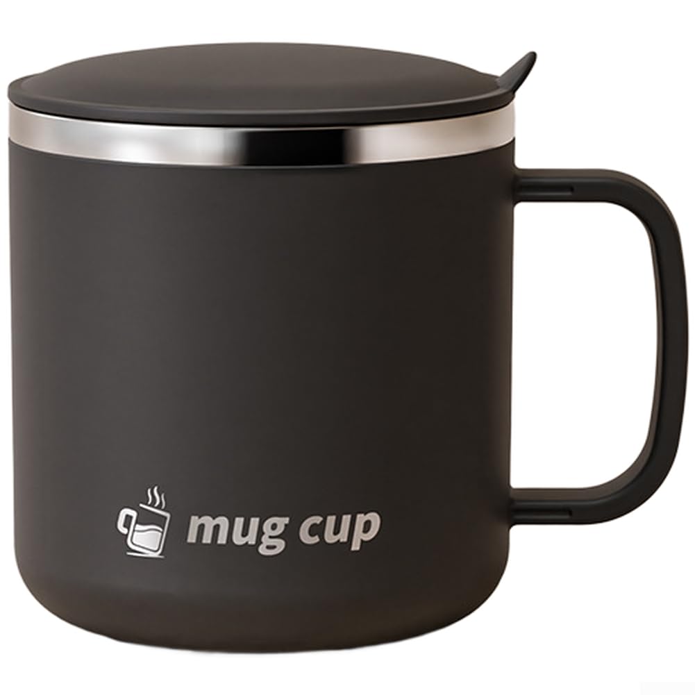 Gobelet isotherme en acier inoxydable avec couvercle, tasse isotherme à double paroi en acier inoxydable 304 pour café et thé, tasse de voyage anti-fuite avec passoire à thé et cuillère, large
