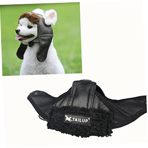 Mipcase Puppy Outfits Pilot Helmet Dog Hats For Large Dogs Winter Dog Cap Dog Pilot Hat Pet Show Costume Pet Winter Hat Big Dog Pet Supplies Black The Dog Fleece Hat Vintage Hat #TOP5