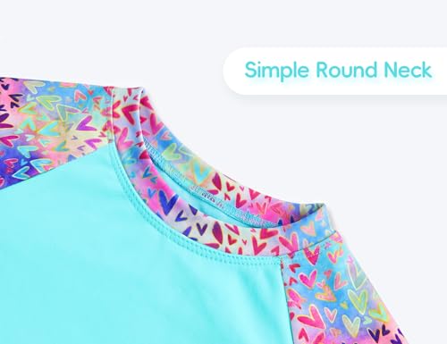 Image of Girls Swimsuit Long Sleeve Rush Guard Bathing Suit Swimwear with Bikini Bottom Sun Protection
