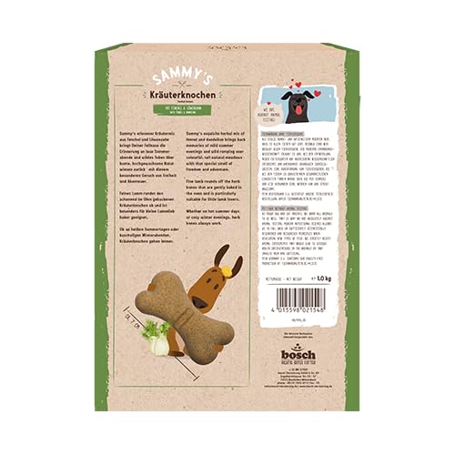 Sammy´s Kräuterknochen | Schonend gebackene Hundesnacks | Mit feinem Lamm, Fenchel & Löwenzahn | Besonderes Kräuter-Aroma | ohne Zuckerzusatz | 1x 1 kg