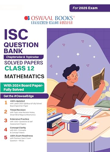 Image of Oswaal ISC Question Bank Class 12 Mathematics | Chapterwise and Topicwise | Solved Papers | For Board Exams 2025