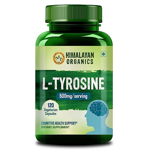 Image of Himalayan Organics L-Tyrosine Supplement Supports Cognitive Health | Improves Metabolism | Healthy Nervous System (120 Capsules)