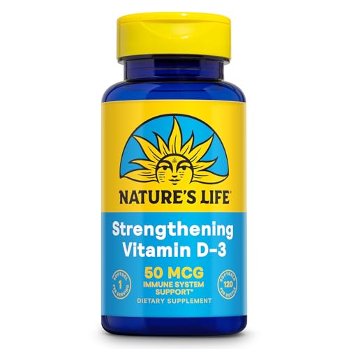Nature's Life Strengthening Vitamin D3 2000 IU (50 mcg) - Vitamin D - Bone Health and Immune Support Supplement - Easy-to-Swallow Softgels - 60-Day Guarantee, Lab Verified - 120 Servings, 120ct