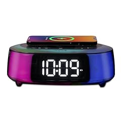 i Home Alarm Clock Radio with Qi 2 Magnetic Wireless Charger, Bluetooth Speaker, and 2 USB Chargers
