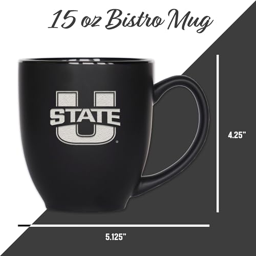 Image of Rico Industries NCAA Primary 15-Oz Personalized Matte Black Bistro Mug - for Hot or Cold Drinks