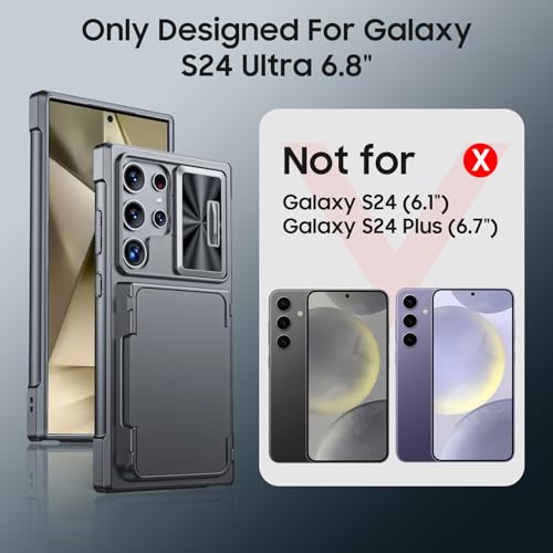 GooseBox for Samsung Galaxy S24 Ultra Wallet Case with?RFID Blocking? Card Holder & Camera Cover & Kickstand, Full Body Shockproof Wallet Case for S24 Ultra 6.8Inch 2024 for Women Men-Green(Upgraded)