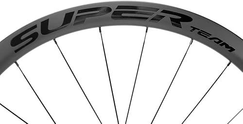 Miniatura 11 de Superteam Ruedas de freno de disco de bicicleta de carretera 700c Clincher 38/50/60/3.465 in Carbon Wheelset Tubeless Ready U