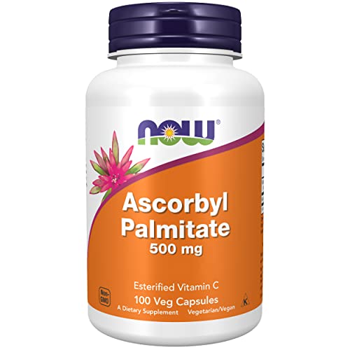 Now Foods, Ascorbyl Palmitate, 500mg, 100 Cápsulas veganas, Probado en Laboratorio, Vitamina C, Sin Gluten, Sin Soja, Vegetariano, 75 gramo, 1