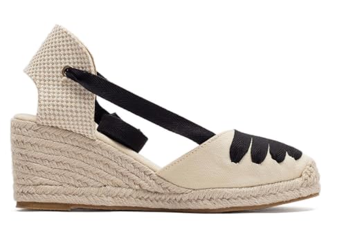 Image of Womens Espadrille Wedge Sandals Closed Toe Platform Lace Up Ankle Strap Slingback Summer Dress Shoes
