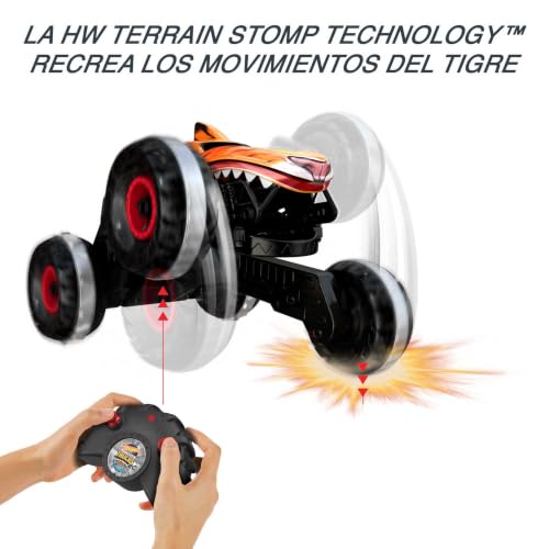 Miniatura 3 de Hot Wheels Monster Trucks Coche Teledirigido, Coche de Juguete Radio Control teledirigido Tiger Shark Unstoppable, vehículo Todoterreno, +3 años, HGV87