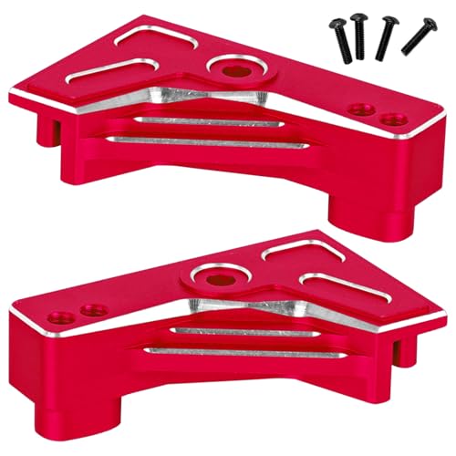 BRCatWPark Aluminum Rear Shock Tower Upgrades Part for 1/10 Slash 2WD,Rustler 2WD,Stampede 2WD,RC Alloy Rear Shock Mounts Hops Up,Replace Part#3638,Red