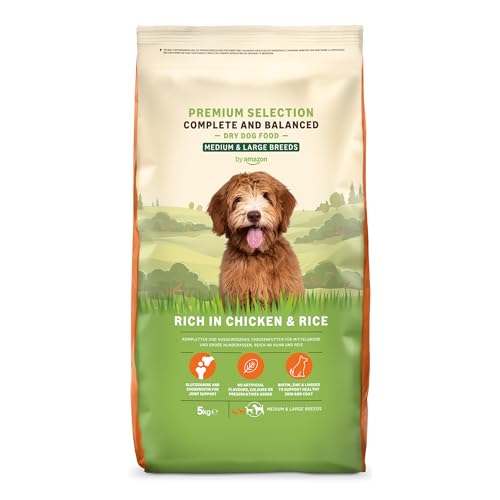 by Amazon Complete Dry Dog Food Rich in Chicken and Rice for Medium and Large Breeds 5kg (Precedentemente un marchio Lifelong, stesso prodotto)