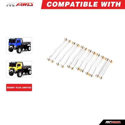 Image of RCAWD Arktos Full RC Linkage Installed Set 12pcs Toe Links for Hobby Plus HB 1 /18 CR-18P 6X6 Front Center Rear Tie Rod Upgrade Parts Sliver