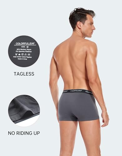 COLORFULLEAF Mens Underwear Moisture Wicking Rayon Made From Bamboo Boxer Briefs Mens Short Leg Quick Dry Travel Underwear4