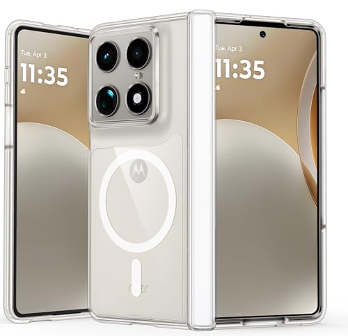 Image of FNTCASE for Motorola Razr Fold Case: [Hinge Protection] Anti Yellowing Transparent Clear Phone Cover [Fit for Magsafe] Military Grade Shockproof Protective Cases