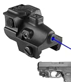 Blue Laser Sight Ultra Compact Tactical Pistol Laser Beam with Strobe Function, Shockproof Rechargeable Dot Sight for Pistols with Picatinny Rail, Class IIIA, Less Than 5mW
