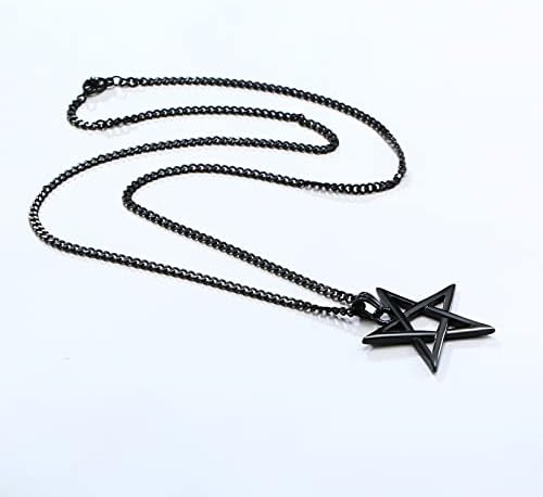 Satanic Necklace For Men - Satainism Jewellery Sigil of Lucifer Necklace Pentagram Pentacle Necklace Satan Goat Baphomet Pendant Leviathan Cross Pendant With Chain Church Punk Gothic Jewellery Gifts