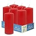 Hyoola Candele Rosse Cilindriche - Candele Decorative a Colonna 7,5 x 17,5 cm - Candele Lunga Durata Senza Profumo - Set da 6 Candele Rosse Cilindro - Candele Cilindro Made in EU