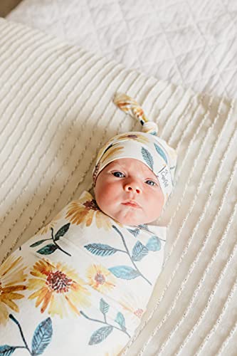 Image of Baby Beanie Hat Top Knot Stretchy Soft inchSunnie inch by Copper Pearl