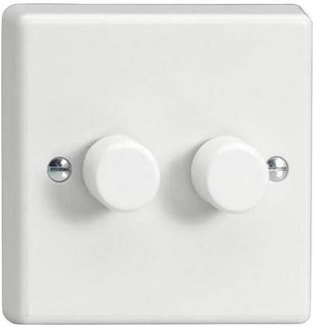 KQP182W Varilight V-Com Series 2 Gang, 1 or 2 Way 25-180 Watt Commercial LED Dimmer, Classic White Dimmer