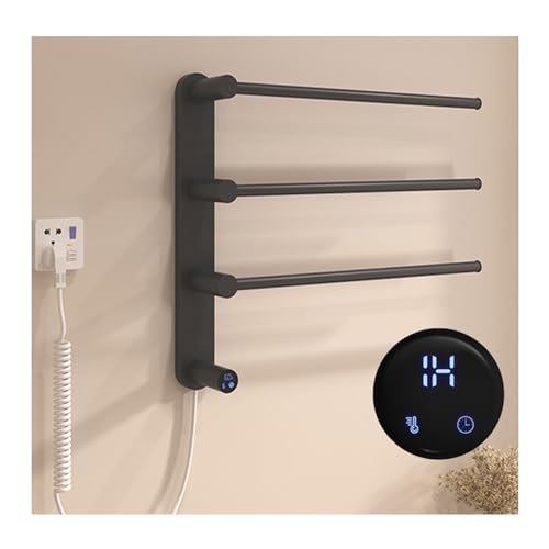 Tendedero calefactable de diseño minimalista con tres barras de acero