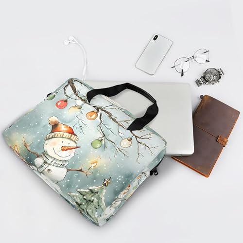 Maletín con diseño de muñeco de nieve para laptop 13-15.6 pulg miniatura 7