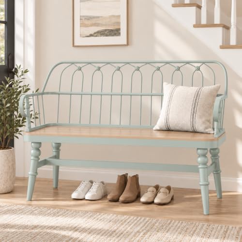 DIBRATY Entryway Bench,Spindle Back Wooden Dinning Bench, Farmhouse Foyer Bench for Entryway, Living Room, Dinning Room, Mudroom