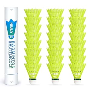 HIRALIY 12/24 Pack Badminton Birdies Nylon, Durable Shuttlecocks for Backyard & Baseball Batting Practice, Wind Resistant Yellow/Pink Bulk Ball Set for Family, Beginners & Outdoor Sports