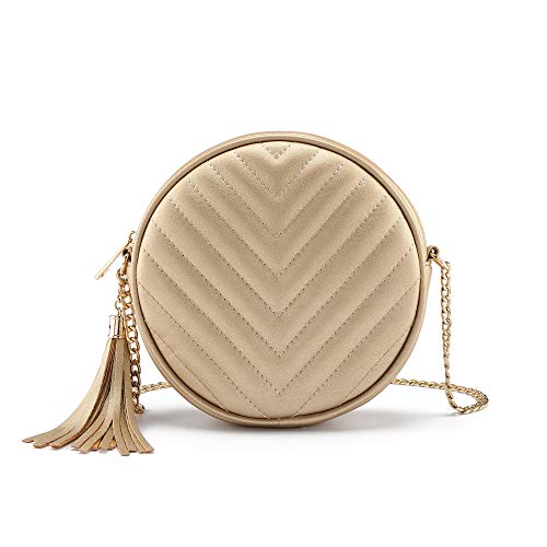 Image of Ayliss Women Crossbody Shoulder Bag Circle Tassel Purse Clutch Evening Small PU leather Handbag Fashion Wallet With Chain