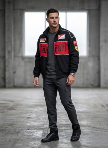 Besick F1 Full-Zip Bomber Biker Jacket For Men - Image 3