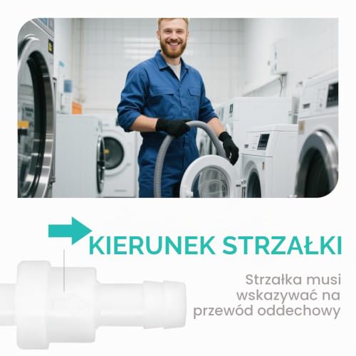 Zawór zwrotny 10mm – trwały zawór jednokierunkowy do pralek, suszarek i urządzeń AGD, skuteczna ochrona przed cofaniem wody i gazu, łatwy montaż z opaskami