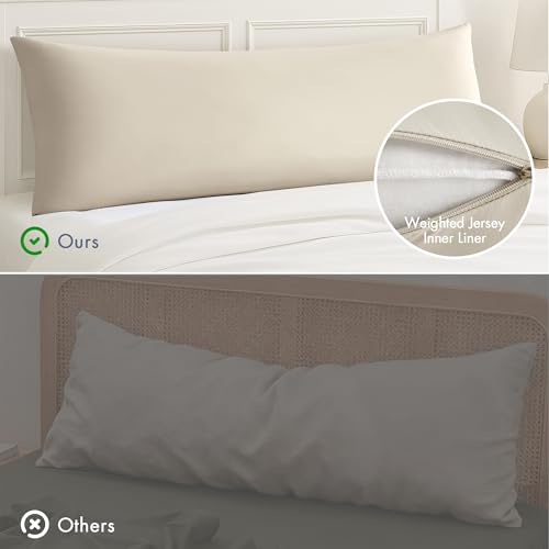 Madison Park Cooling Body Pillow for Side Sleepers & Hot Sleepers, 20"x54" Full Body Pillow with Memory Foam Fill, Pregnancy & Menopause Support, Removable Nylon Spandex Cool-Touch Cover, Lumi Neutral by Madison Park - Image 6