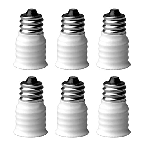 Lamp Socket Adapter Light Bulb Socket Adapter E12 to E14 Lamp Bulb Converter Screw in Thread Adapter Holder 6PCS