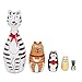 Bits and Pieces - "Cleo & Friends Nesting Cats-Hand Painted Wooden Nesting Dolls Matryoshka - Set of 5 Dolls from 7" Tall with Gift Box
